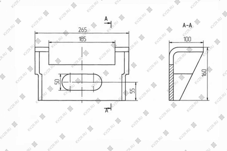 Чертеж кронштейна Т 160.00.001А