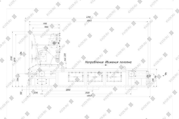 Топка с ленточным полотном ТЛПХ-1.4/3.5 чертеж